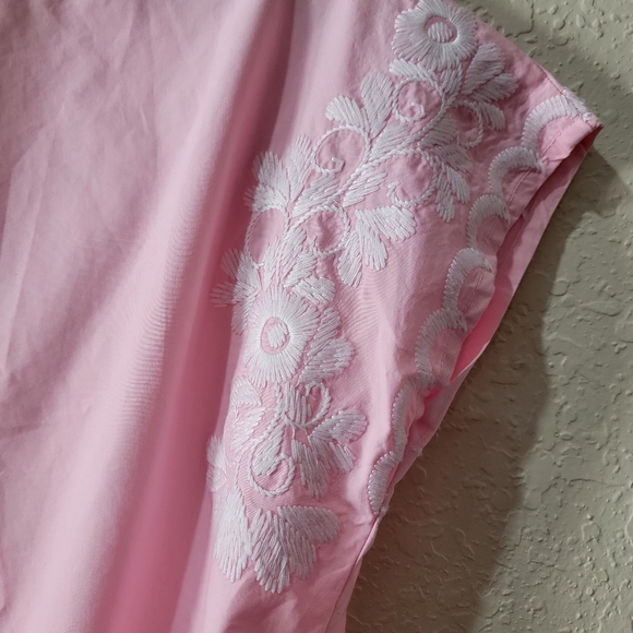 Madewell Pink Embroidered Side Tied Wrap Top Blouse Cotton Size S ? - Picture 9 of 12